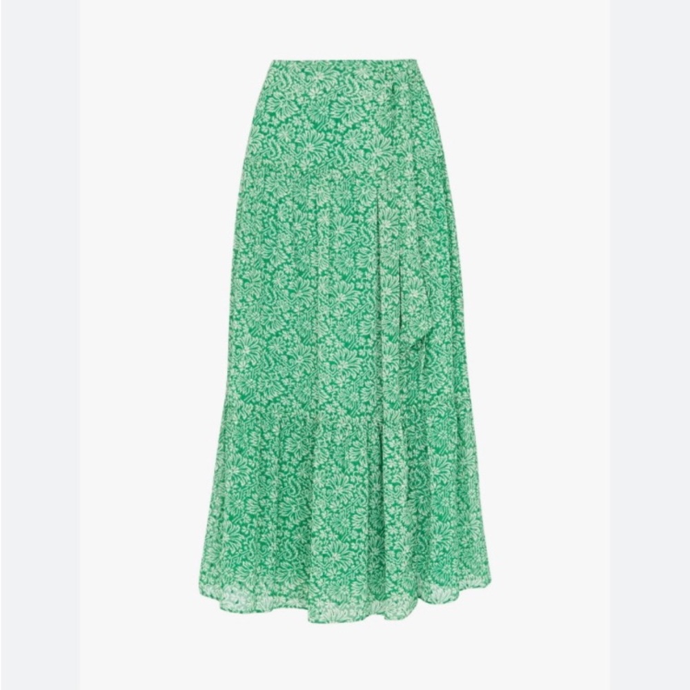 BNWT WHISTLES Indo floral wrap skirt, green, UK 10/US 6/EU 38